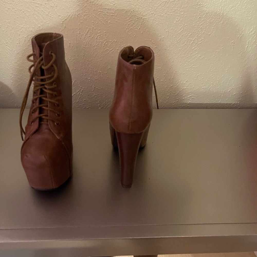 Brown Platform Booties - image 2